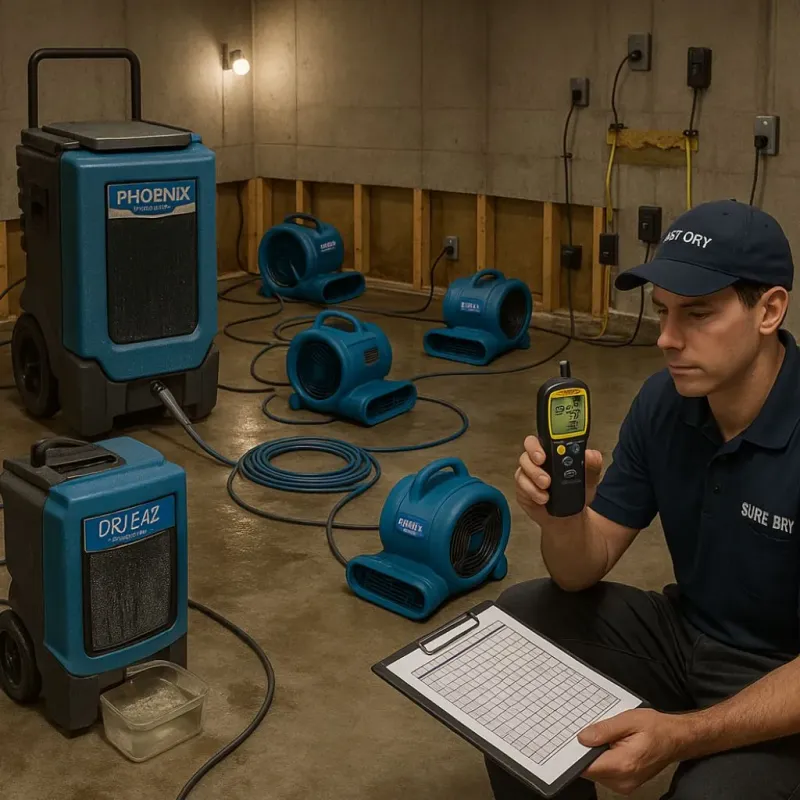 Structural Drying and Dehumidification process in Palos Verdes Estates, CA